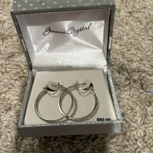 Genuine Crystal Hoops